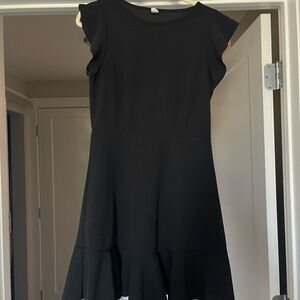 Elegant Black Ruffle Sleeve Dress